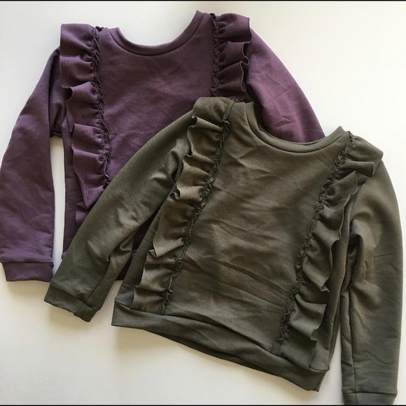 ✨Host Pick✨2T Ruffle Sweater - Olive Green - Picture 1 of 6
